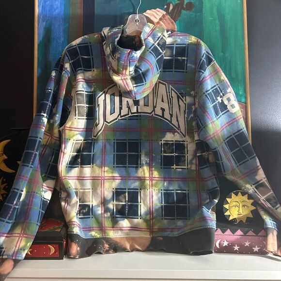Jordan Other - Air Jordan Essential Blue Green Plaid Holiday Hoodie DV1578-333 Men’s Size M